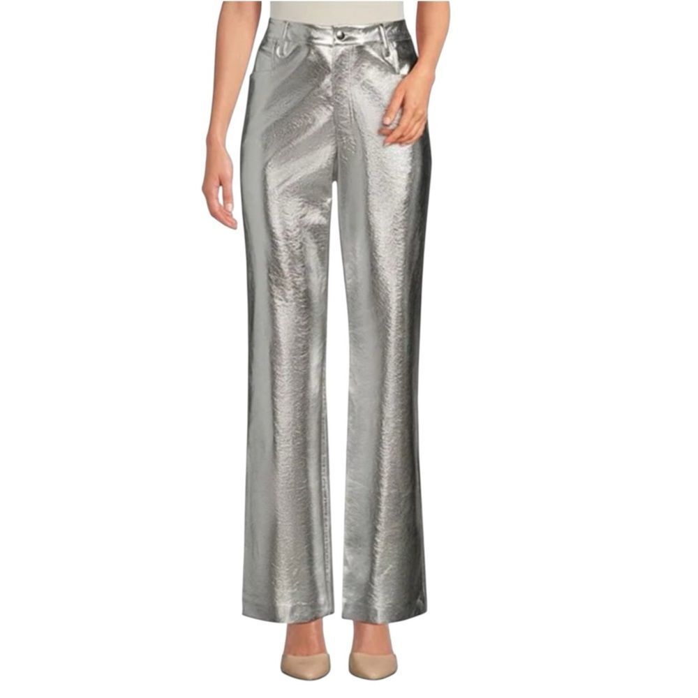 Gianni Bini Metallic Silver Bootcut Pants